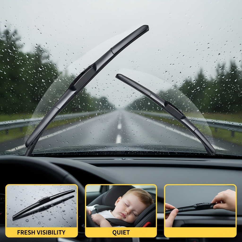 MING TAI YK330 All-Season Silicone Windshield Wiper Blades, Anti-Ice Quiet Replacement Wipers